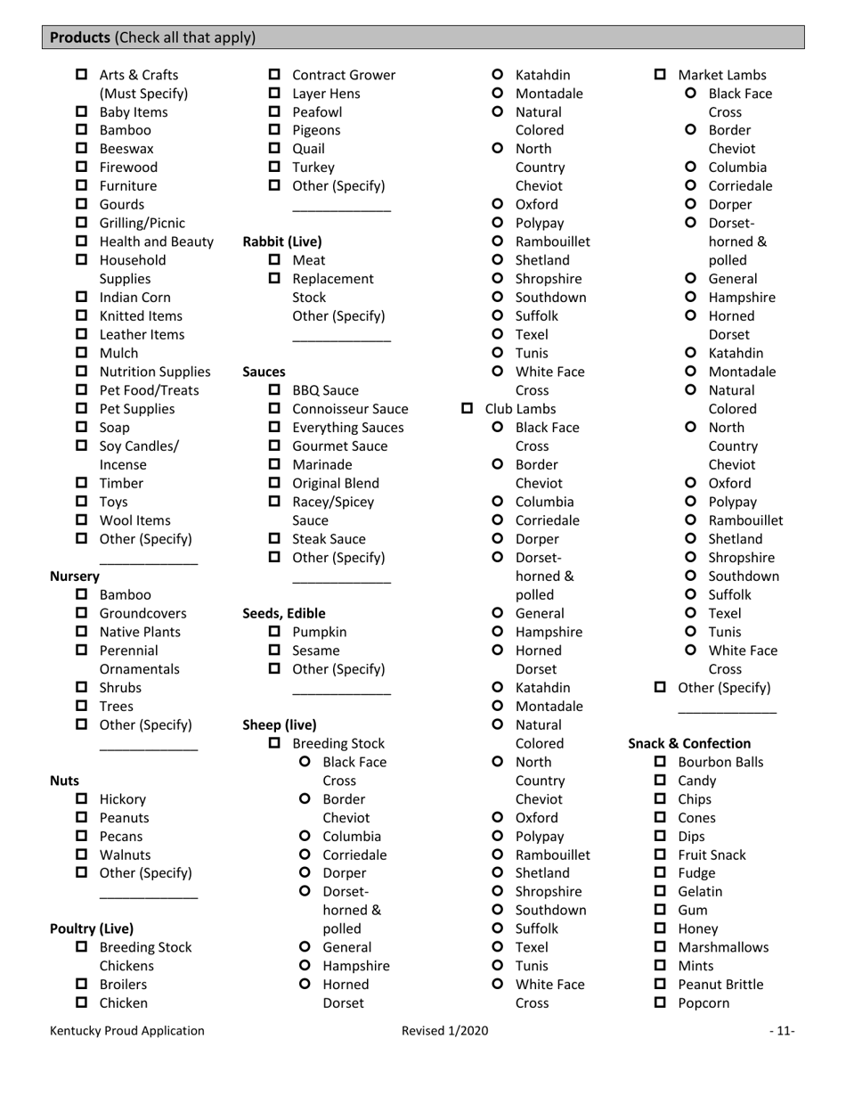 Kentucky Proud Promotional Program Application  Agreement - Kentucky, Page 11