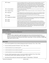 Kentucky Proud Promotional Program Application &amp; Agreement - Kentucky, Page 3
