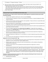 Kentucky Proud Promotional Program Application &amp; Agreement - Kentucky, Page 4