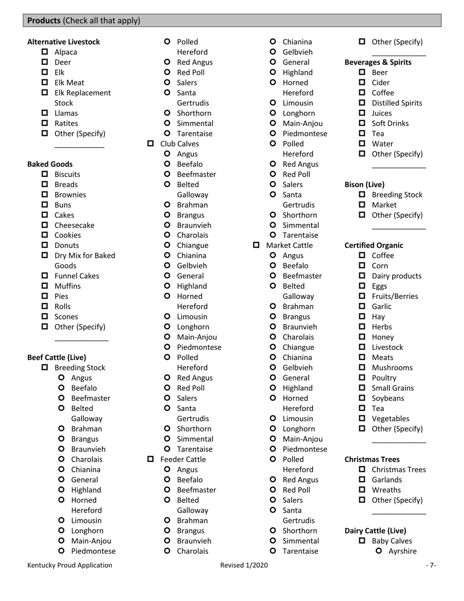 Kentucky Proud Promotional Program Application  Agreement - Kentucky, Page 7