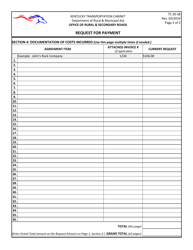 Form TC20-38 Office of Rural and Secondary Roads Request for Payment - Kentucky, Page 2