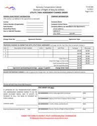 Form TC69-004 Utility / Rail Agreement Change Order - Kentucky