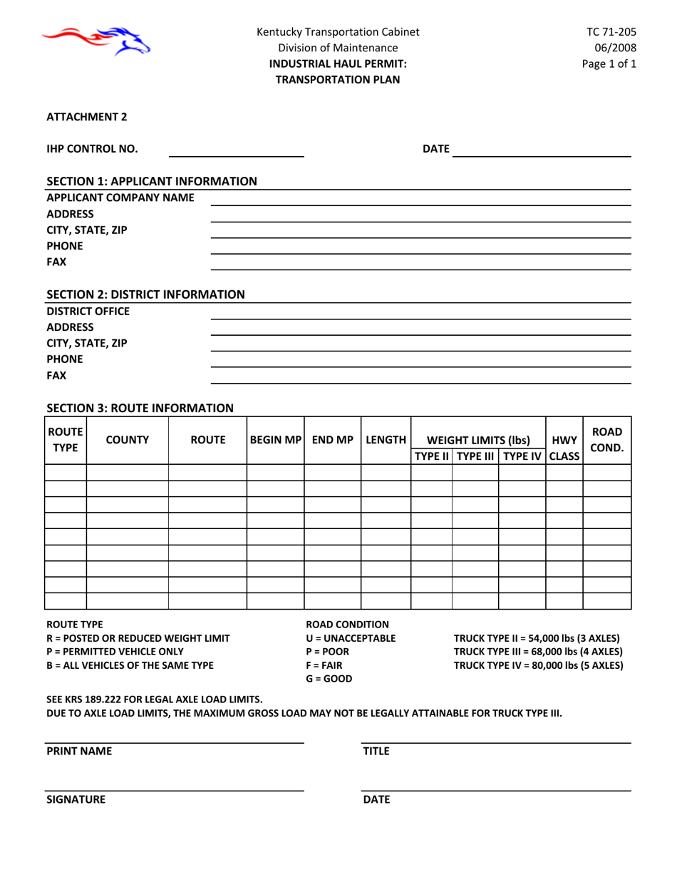 Form TC71-205 Attachment 2 - Fill Out, Sign Online and Download ...