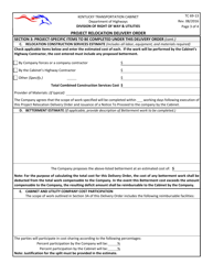 Form TC69-13 Project Relocation Delivery Order - Kentucky, Page 3