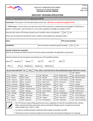 Form TC95-1 Kentucky Trucking Application - Kentucky, Page 4