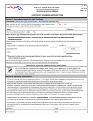 Form TC95-1 Kentucky Trucking Application - Kentucky, Page 6