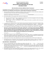 Form TC98-03 Application for Temporary off-site Sale or Display Event - Kentucky, Page 2