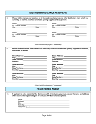 Form CG-2 Distributor License Application - Kentucky, Page 4