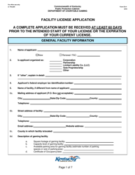 Form CG-4 &quot;Facility License Application&quot; - Kentucky