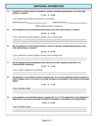 Form CG-4 Facility License Application - Kentucky, Page 5