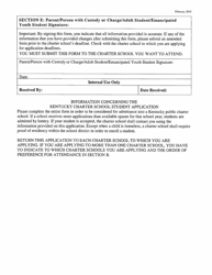 Kentucky Charter School Student Application - Kentucky, Page 3