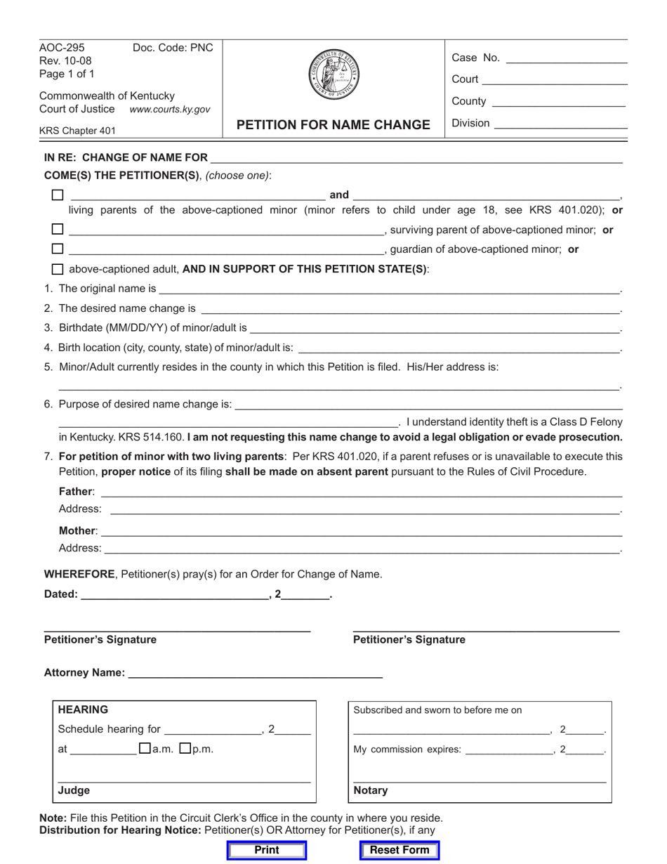 form-aoc-295-download-fillable-pdf-or-fill-online-petition-for-name