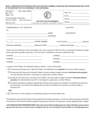 Form AOC-497.2 Petition for Expungement (For Acquittal, Dismissal, or Failure to Indict) - Kentucky