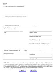 Form AOC-703A &quot;Certification of Qualified Health Professional (Involuntary Treatment-Substance Use Disorder)&quot; - Kentucky, Page 2