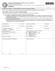 Form AES-23-14 &quot;Affidavit for Structural Pest Control License&quot; - Louisiana