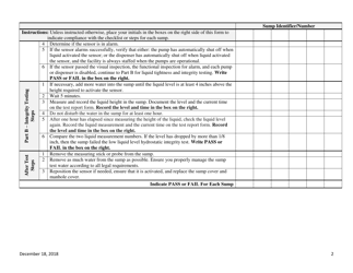 Ust Containment Sump Low Liquid Level Hydrostatic Test Procedures Form - Louisiana, Page 2