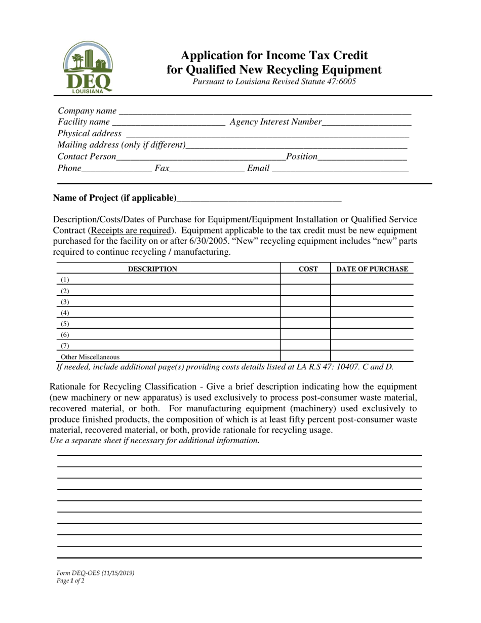 Oes Chapter Application Form Form DEQ-OES Download Printable PDF or Fill Online Application for ...