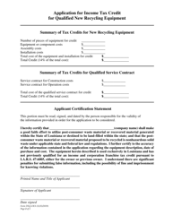 Form DEQ-OES Application for Income Tax Credit for Qualified New Recycling Equipment - Louisiana, Page 2