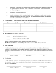 Solid Waste Operator Re-certification Application - Louisiana, Page 2