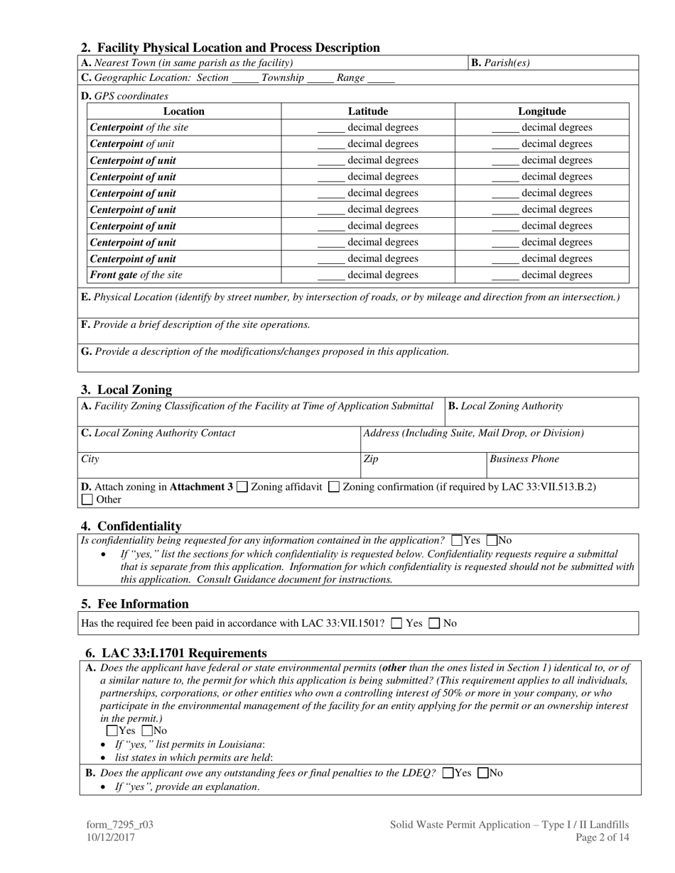 Form 7295 - Fill Out, Sign Online and Download Printable PDF, Louisiana ...