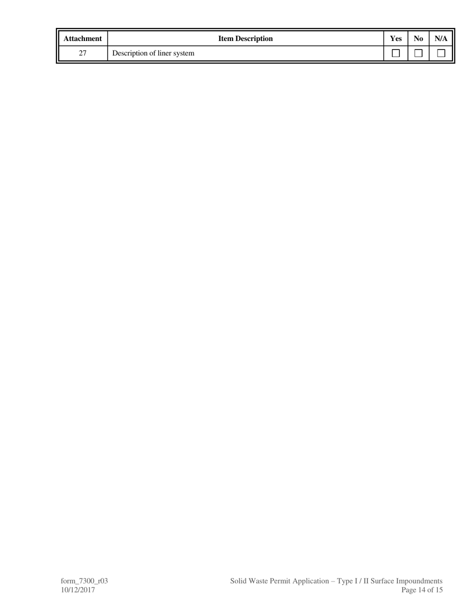 Form 7300 Solid Waste Permit Application - Type I / Type II Surface Impoundments - Louisiana, Page 14