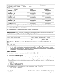 Form 7300 Solid Waste Permit Application - Type I / Type II Surface Impoundments - Louisiana, Page 2