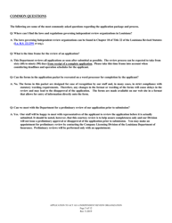 Application to Act as a Independent Review Organization in the State of Louisiana - Louisiana, Page 3