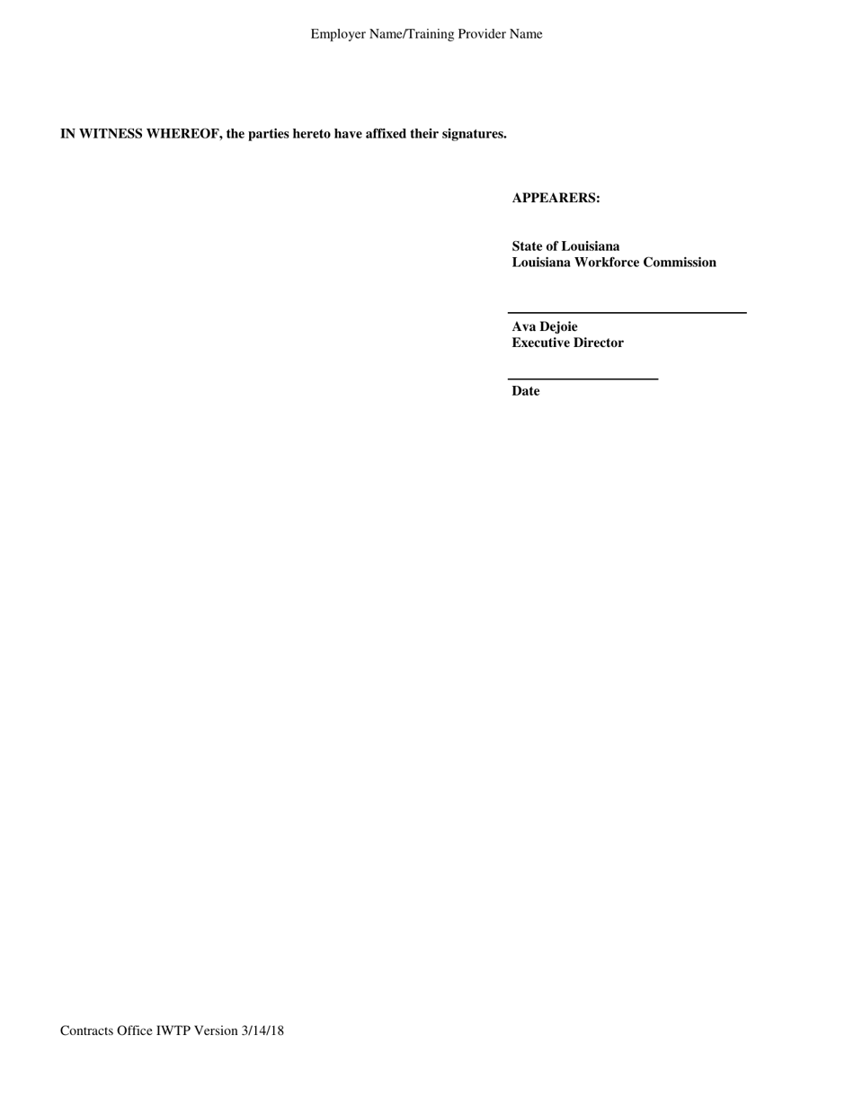 Incumbent Worker Training Program Social Services Contract - Louisiana, Page 12