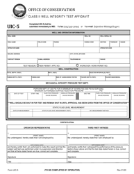 Form UIC-5 &quot;Class II Well Integrity Test Affidavit&quot; - Louisiana