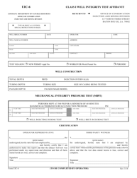 Form UIC-6 Class I Well Integrity Test Affidavit - Louisiana