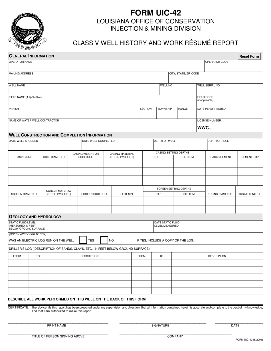 Form UIC 42 Fill Out Sign Online and Download Fillable PDF Form UIC 42 Fill Out Sign Online and Download Fillable PDF