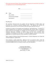 Form DPSSP6703 Medical Summary Form - Louisiana