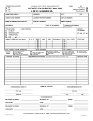 Document preview: Form DPSSP4606 Request for Scientific Analysis - Louisiana