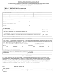 Document preview: Form DPSMV2013 Temporarily Residing out of State Application for Reconstructed Duplicate/Renewal License/Id Card - Louisiana