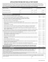 Form DPSMV2280 Application for Military Skills Test Waiver - Louisiana