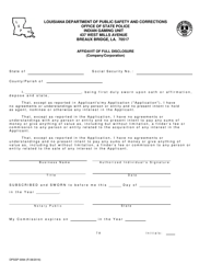 Form DPSSP0094 Part A Corporate State Certification Application - Gaming and Non-gaming Suppliers - Louisiana, Page 9