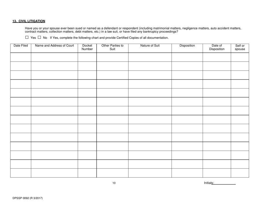 Form DPSSP0092 Gaming Employee Certification Application - Louisiana, Page 16