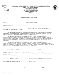 Form DPSSP0092 Gaming Employee Certification Application - Louisiana, Page 18