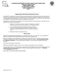 Form DPSSP0092 Gaming Employee Certification Application - Louisiana, Page 2