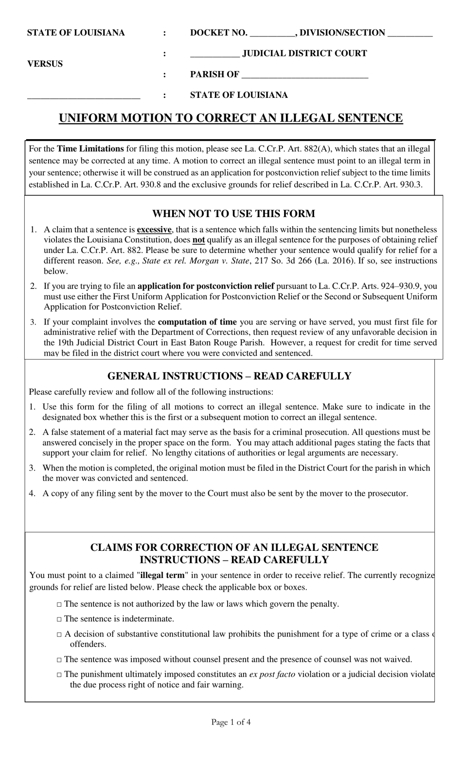 louisiana-uniform-motion-to-correct-an-illegal-sentence-fill-out