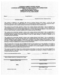 Form DPSSP0073 Level II Business Application for a Manufacturer of Slot Machine and Video Draw Poker Devices Permit, Manufacturer of Gaming Equipment Other Than Slot Machines and Video Draw Poker Devices Permit, Gaming Supplier Permit, Non Gaming Supplier Permit - Louisiana, Page 19
