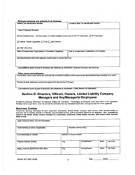 Form DPSSP0073 Level II Business Application for a Manufacturer of Slot Machine and Video Draw Poker Devices Permit, Manufacturer of Gaming Equipment Other Than Slot Machines and Video Draw Poker Devices Permit, Gaming Supplier Permit, Non Gaming Supplier Permit - Louisiana, Page 5
