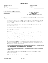 Form AD-005 Consent of Parent to Adoption - Maine