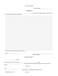 Document preview: Form FM-PB-009 Affidavit - Maine