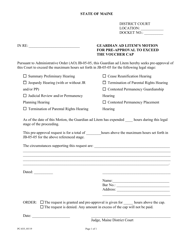 Form PC-035 &quot;Guardian Ad Litem's Motion for Pre-approval to Exceed the Voucher Cap&quot; - Maine