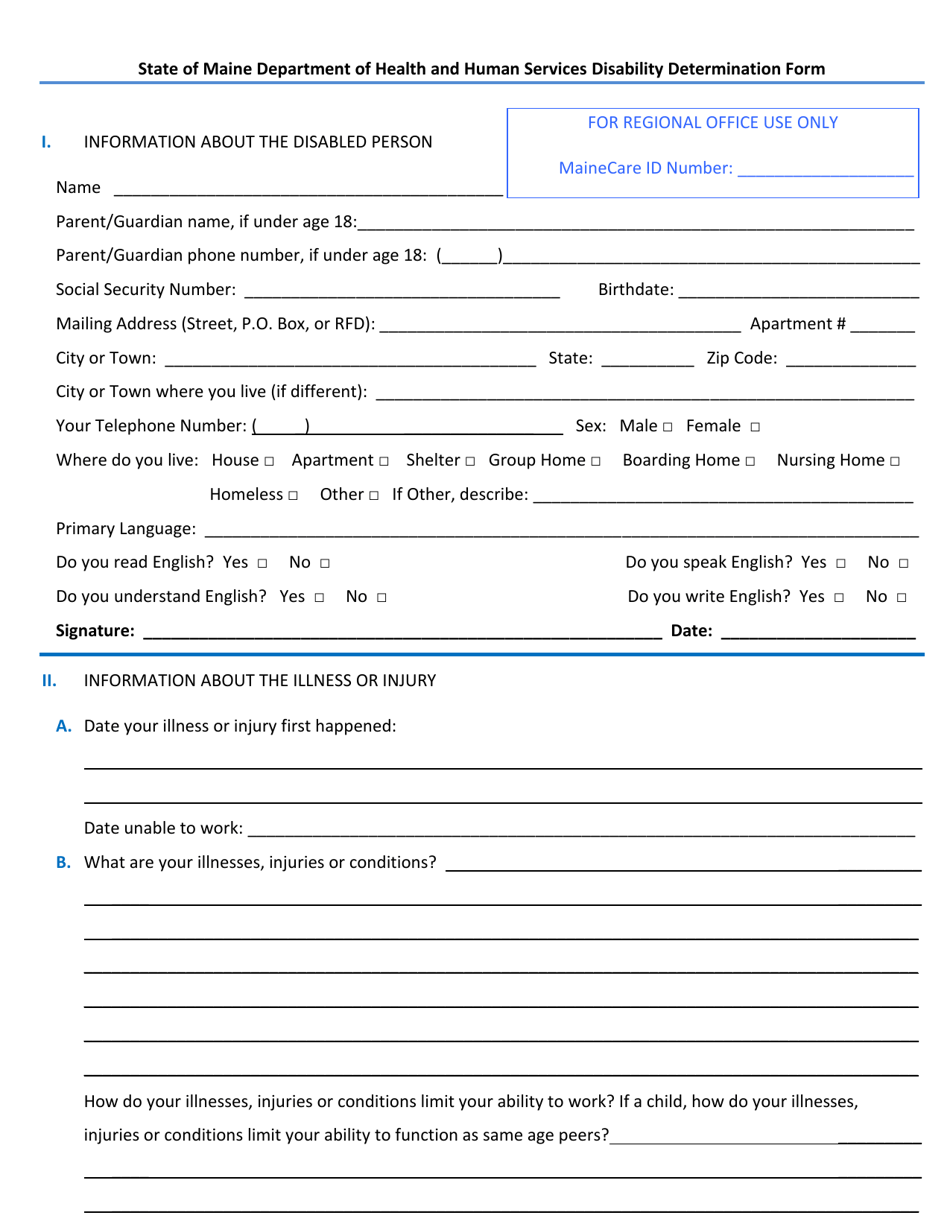Form SWMA060 Mainecare Disability Determination - Maine, Page 3