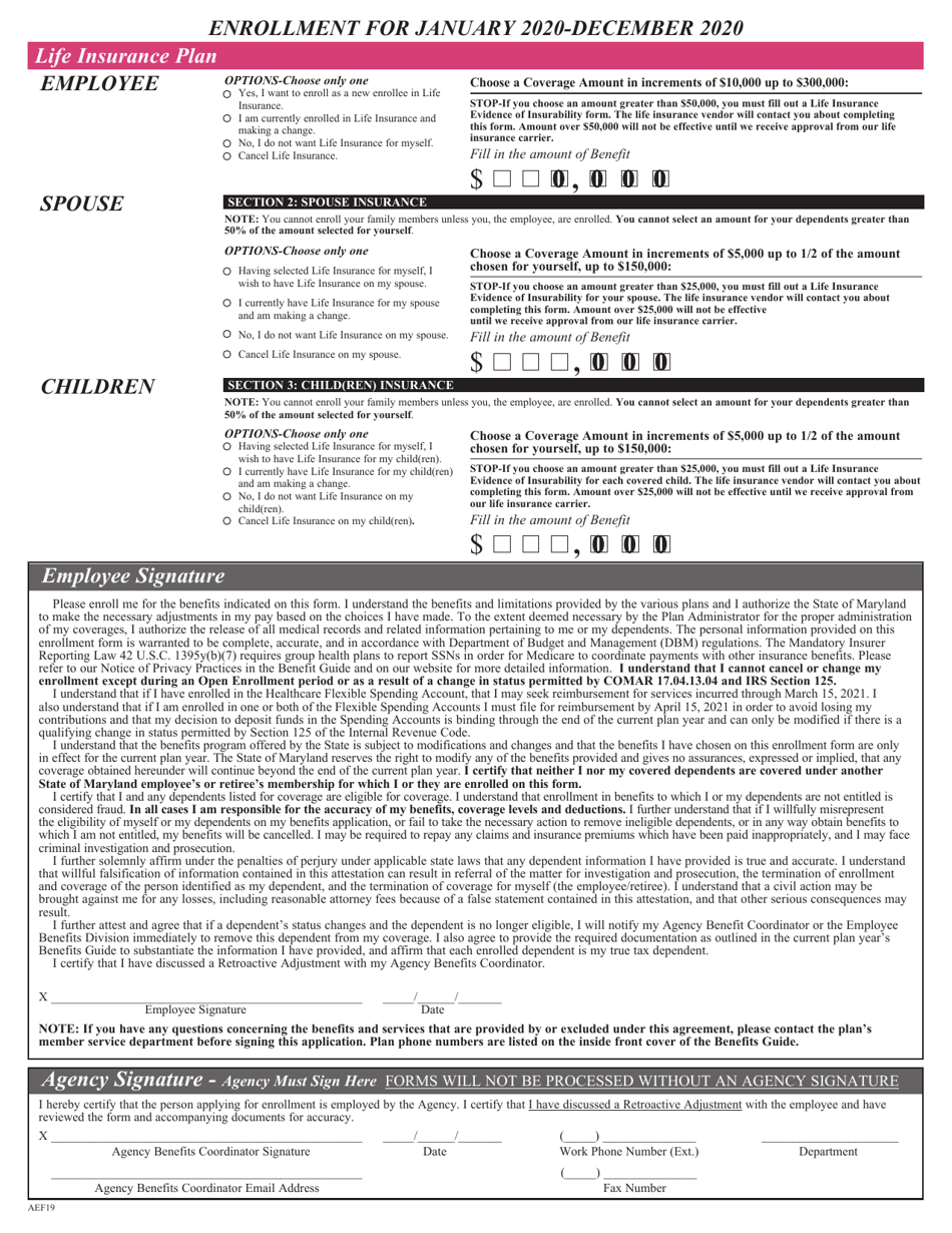 Active Employees Health Benefits Enrollment and Change Form - Maryland, Page 4
