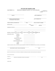 Form X-3A &quot;Individual Request for Out-of-State Travel&quot; - Maryland
