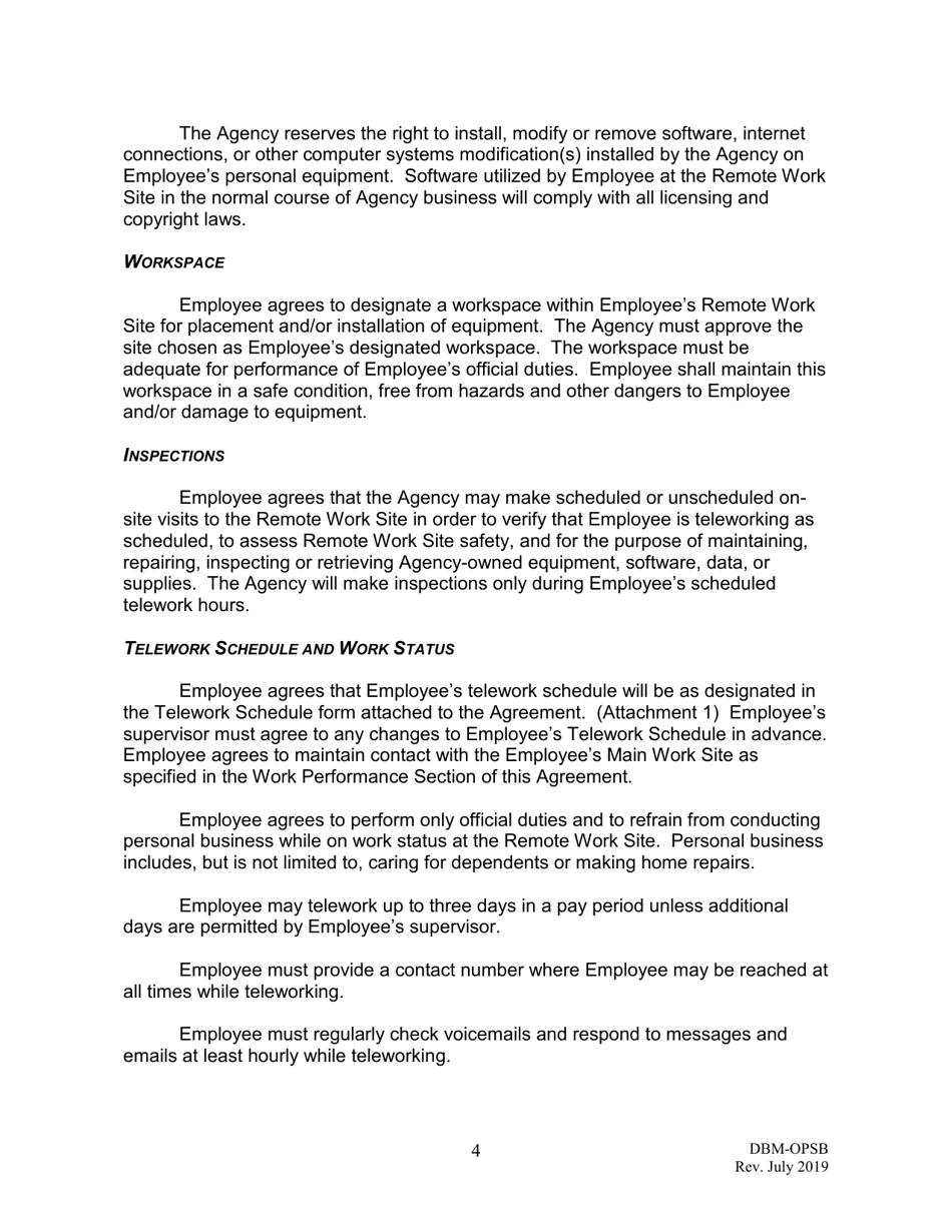 Teleworking Agreement - Maryland, Page 4