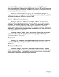 &quot;Teleworking Agreement&quot; - Maryland, Page 6